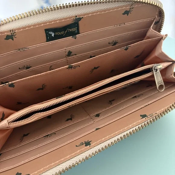 NWT House of Tweed Pheasant Print Zippered Wallet - Picture 3 of 8